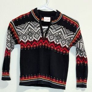 Hanna Andersson Black and Red Nordic Sweater